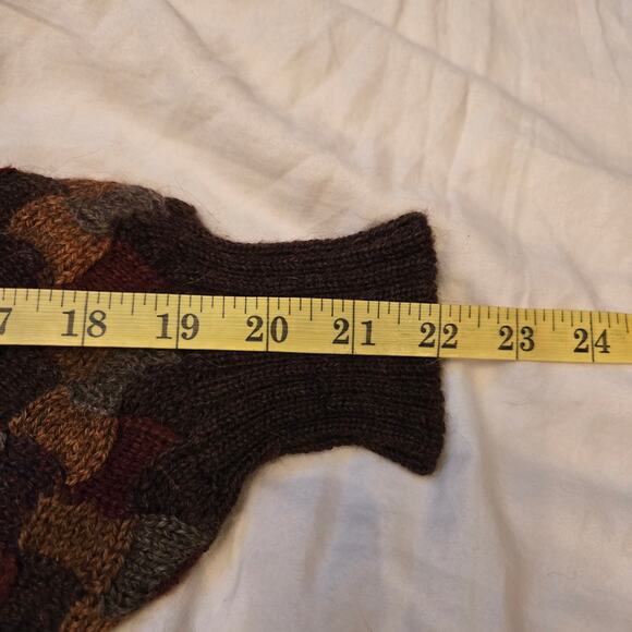 Paul Stuart Mens Sweater Size L Multicolor Handmade Alpaca Wool Crew Neck - Picture 8 of 10